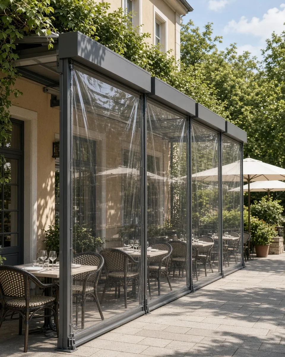 Niz tendi MILANO Q130 zatvara baštu restorana