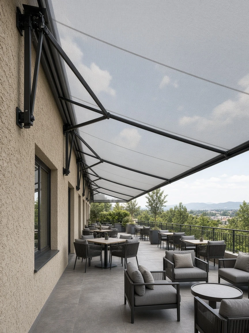 Tenda SIRIO GIGANT sa Screen platnom – realna montaža Screen platna